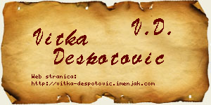 Vitka Despotović vizit kartica